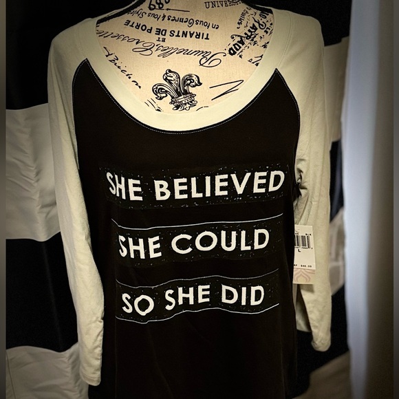 Ladies Shirt, Size: Large Brand: PL Movement by Pink Lotus, NEW WITH TAGS - Picture 4 of 7